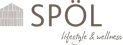 Logo di Spöl Lifestyle & Wellness con un disegno di edificio orizzontale stilizzato.